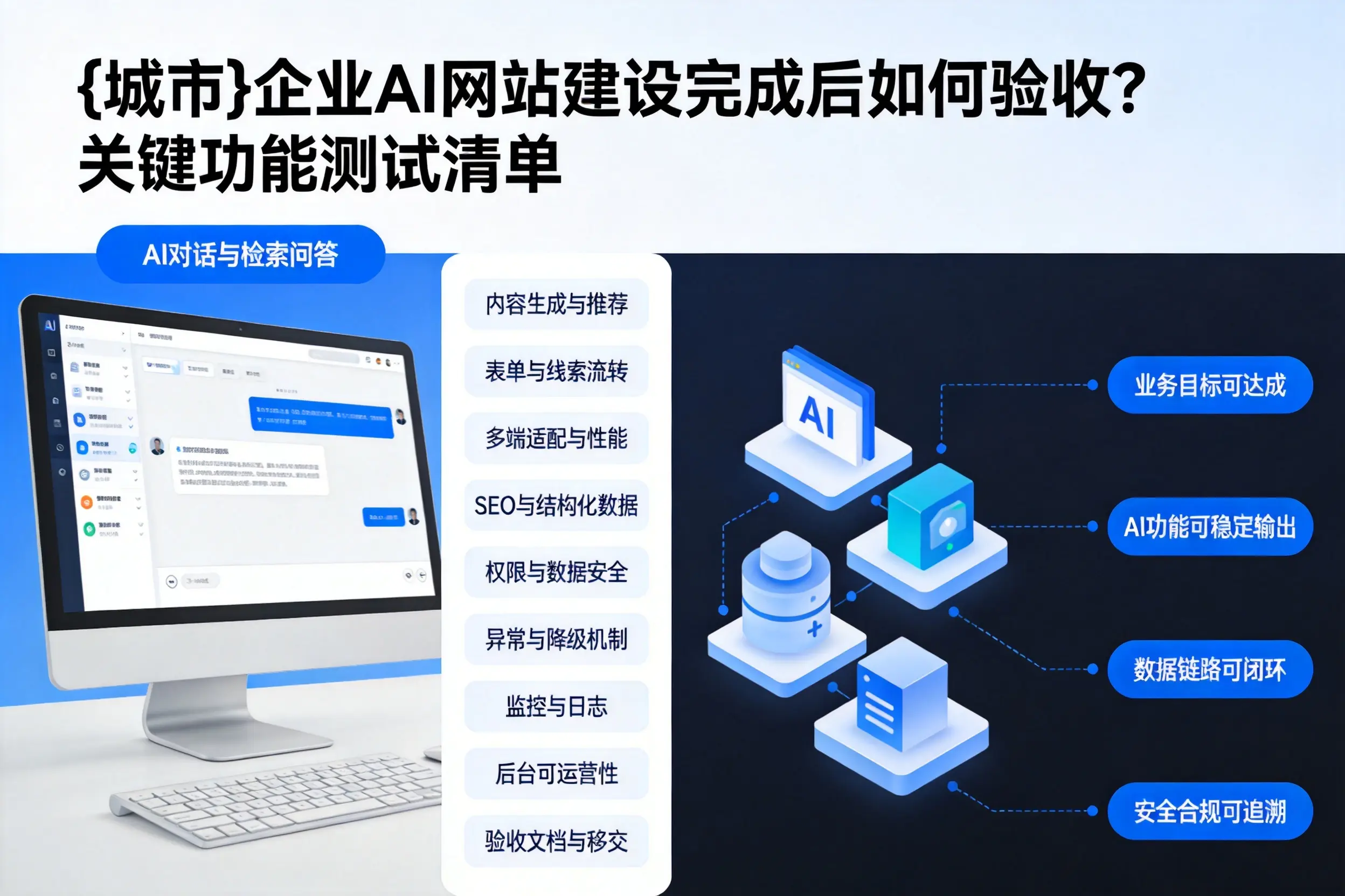 贵港企业AI网站建设完成后如何验收？关键功能测试清单