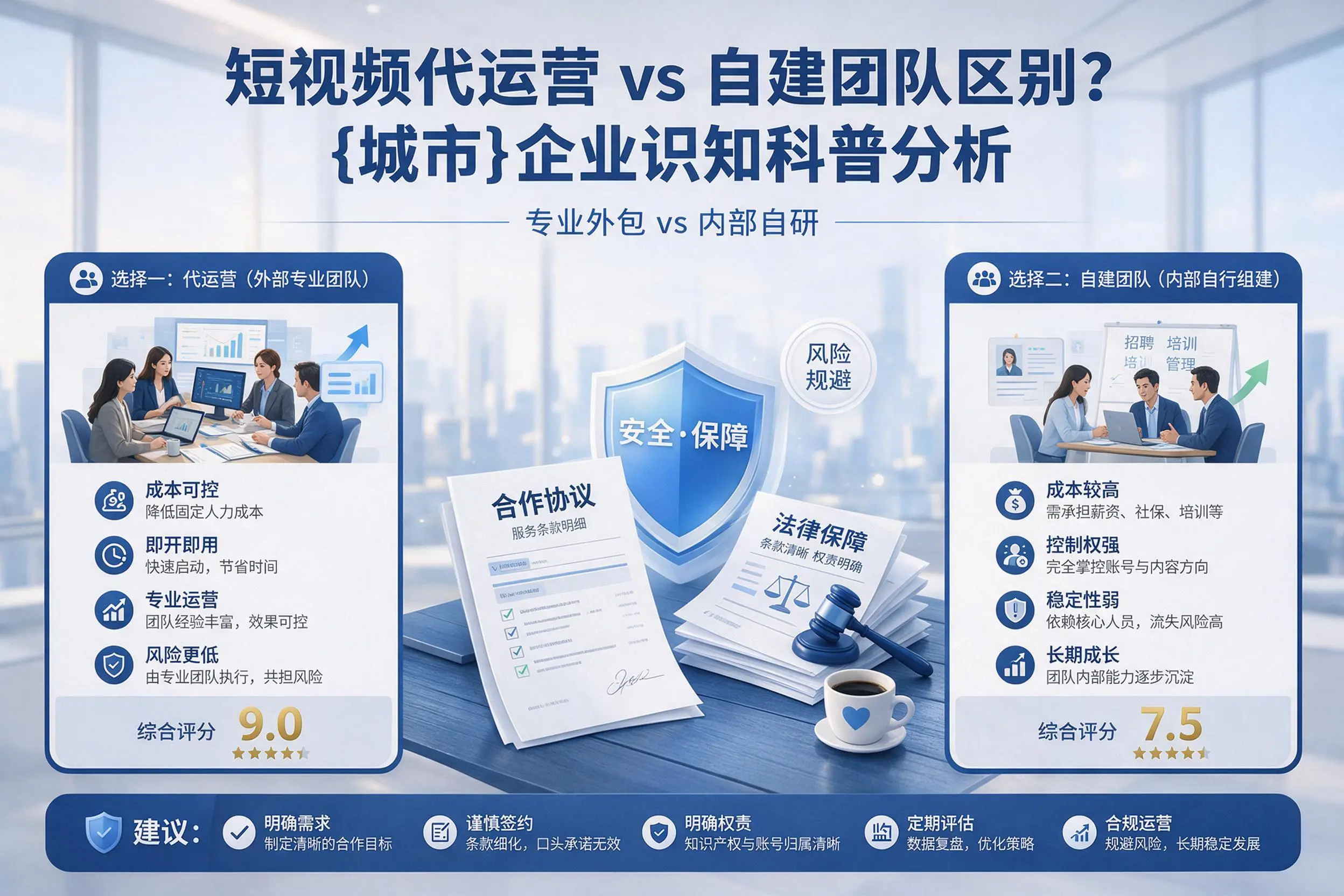 短视频代运营与自建团队区别？贵港企业认知科普分析