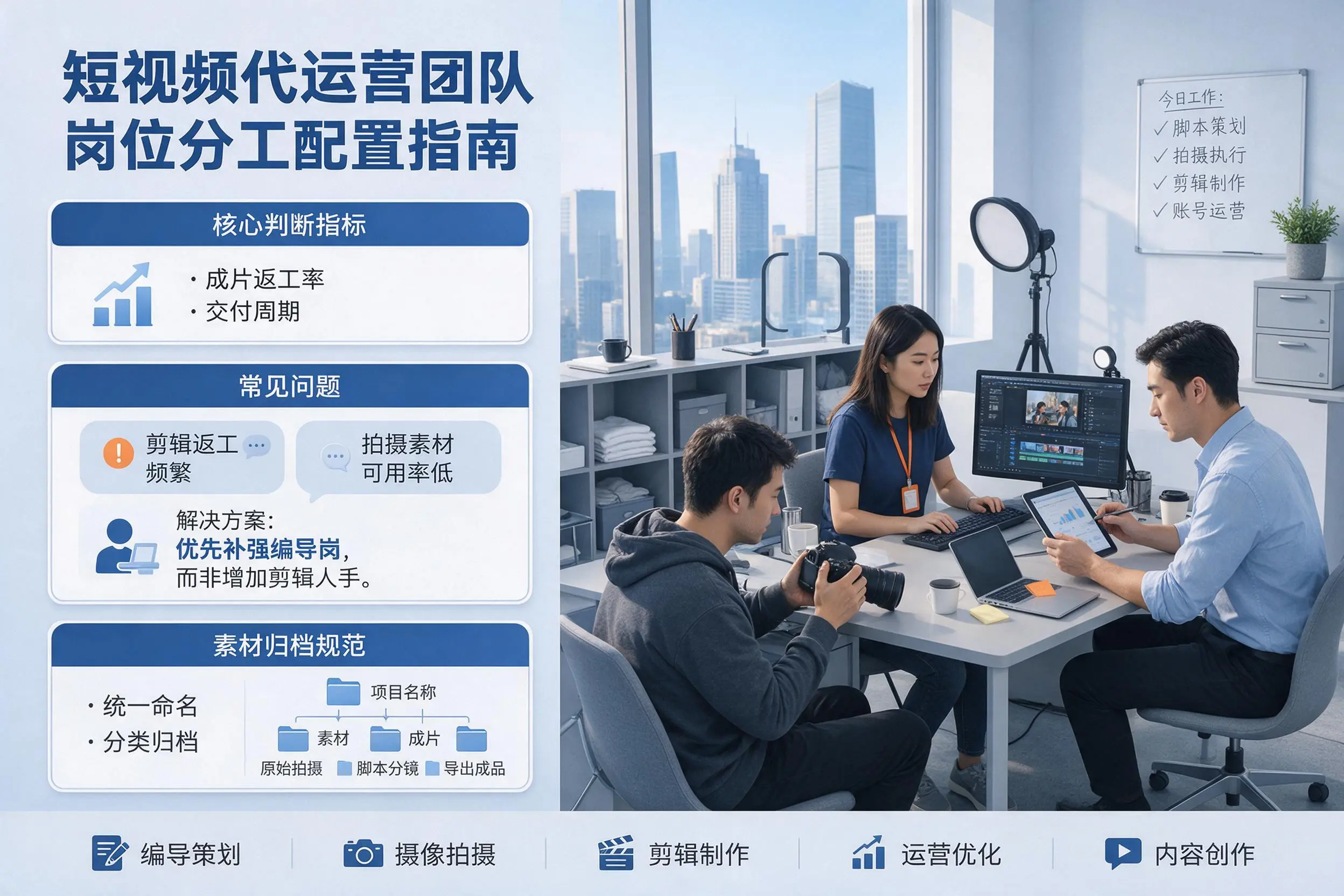 短视频代运营团队如何配置？贵港企业岗位分工科普说明