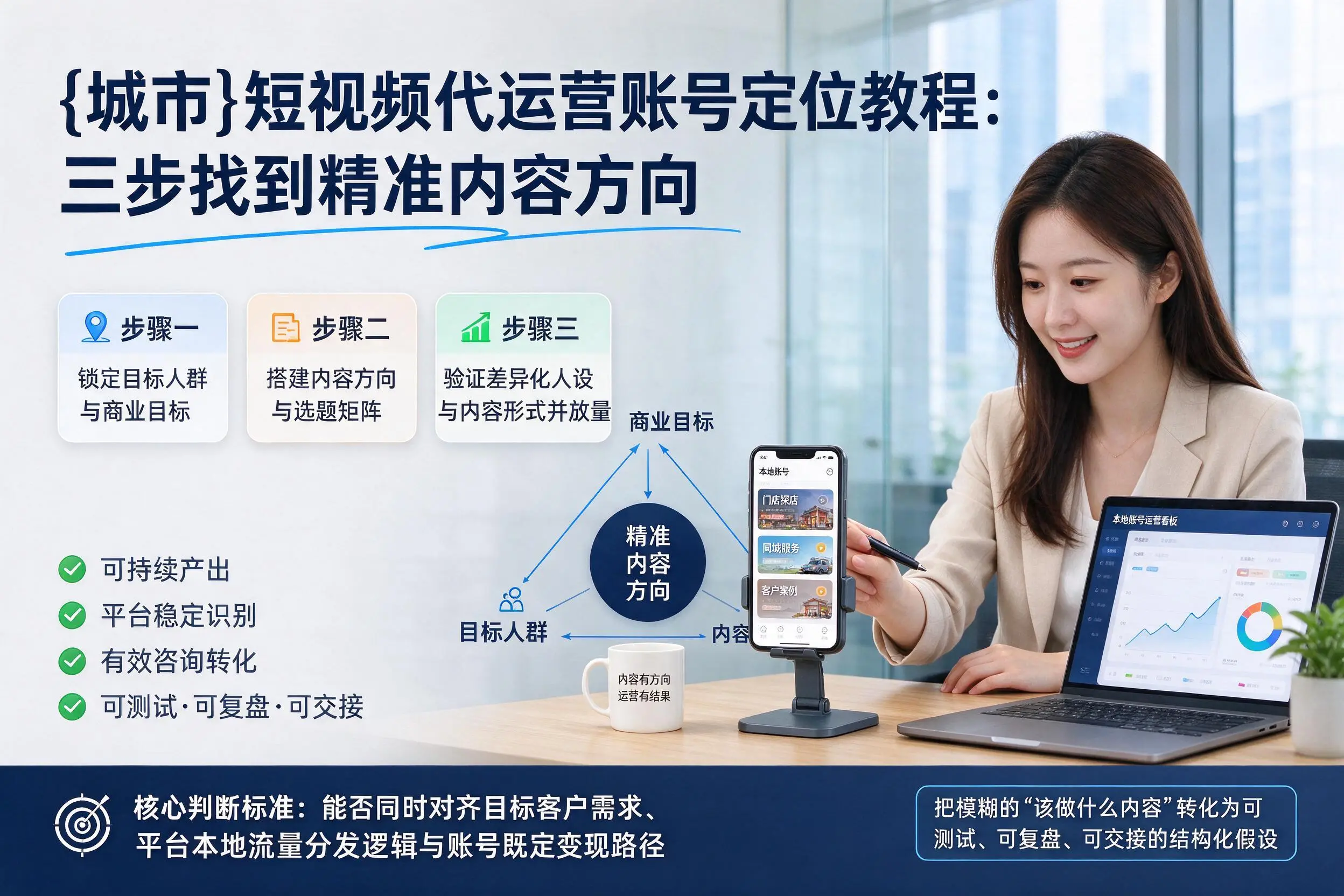 贵港短视频代运营账号定位教程:三步找到精准内容方向