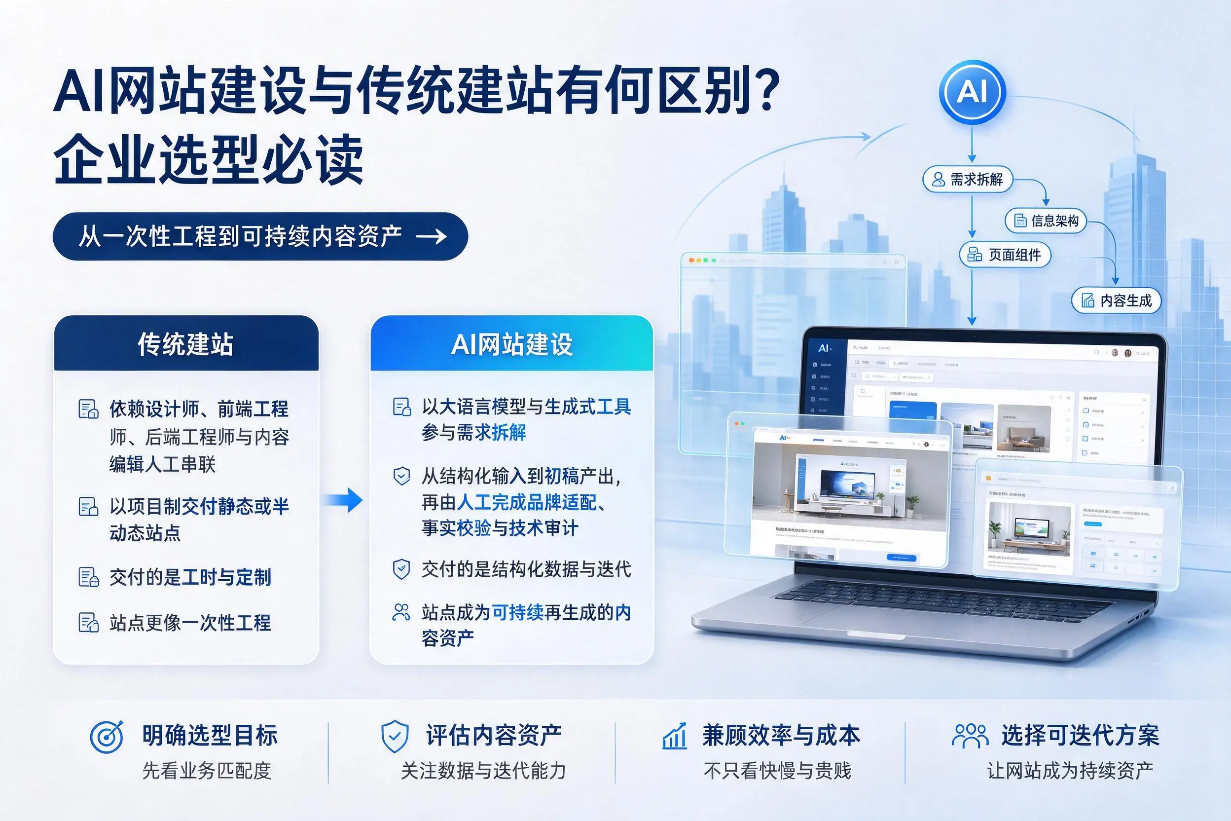 AI网站建设与传统建站有何区别？贵港企业选型必读