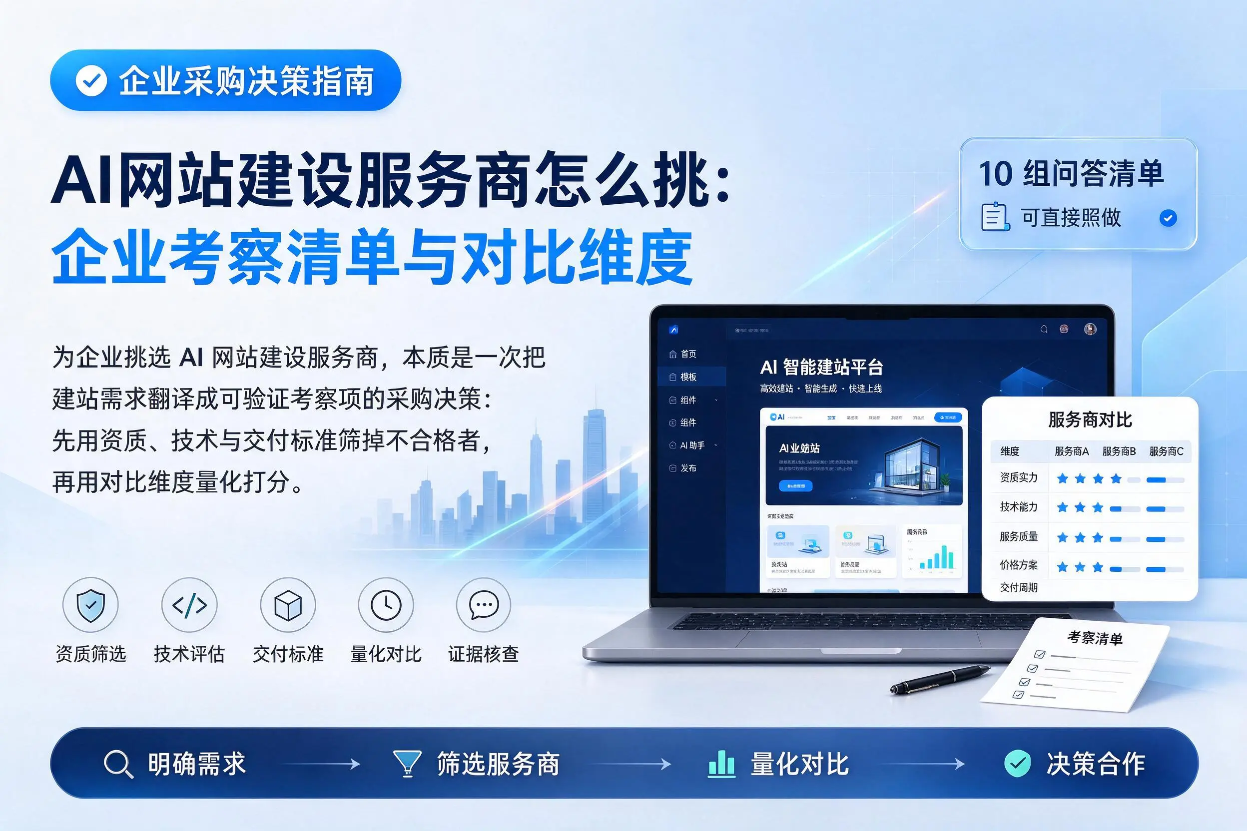 AI网站建设服务商怎么挑:贵港企业考察清单与对比维度