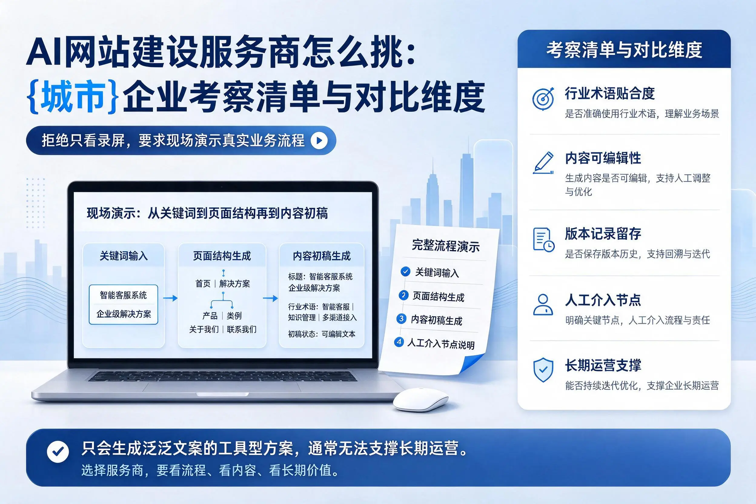 AI网站建设服务商怎么挑:贵港企业考察清单与对比维度
